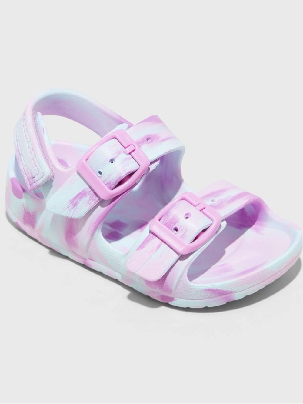 Kids Pink Tie-dye footbed buckle sandals